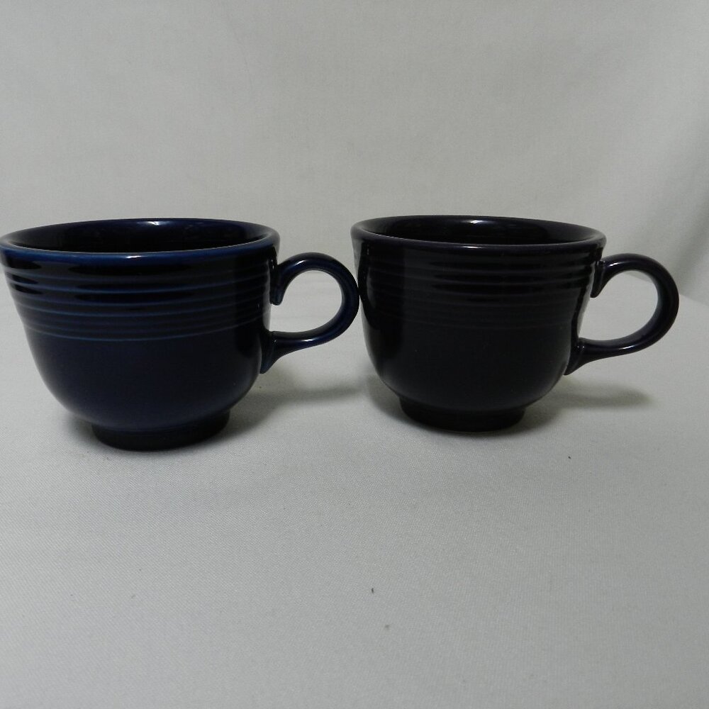 Fiesta Ceramic Mug Cup Set  Purple Blue made in U.S.A. Small Vintage